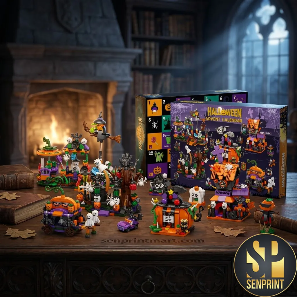 Halloween Advent Calendar 31-Day Countdown Spooky Haunted House Building Blocks Set