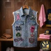 Arizona Wildcats Bear Down Premium Distressed Denim Vest Arizona Wildcats Bear Down Premium Distressed Denim Vest