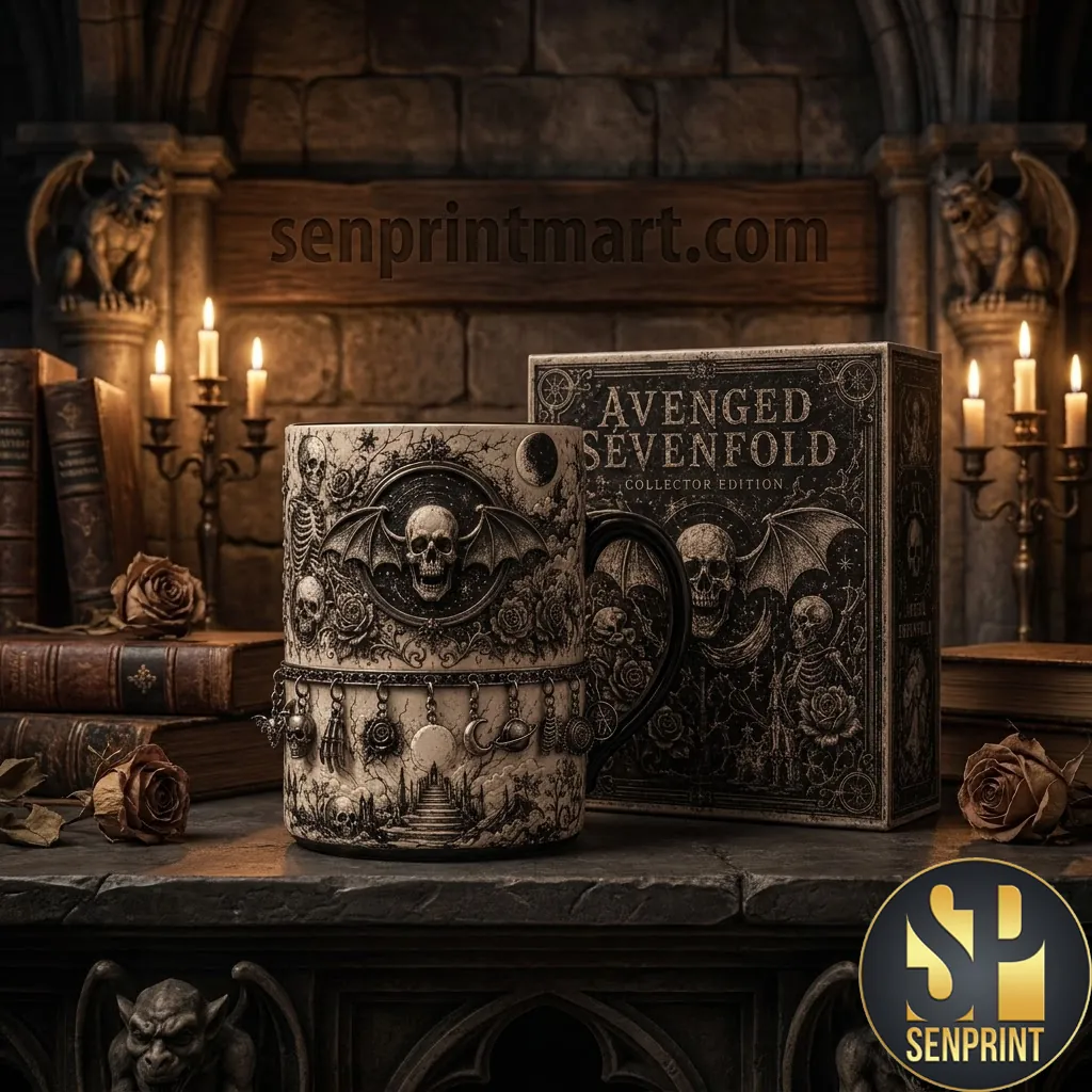 Avenged Sevenfold Collector Edition Gothic Deathbat Ceramic Mug