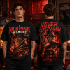 A Nightmare on Elm Street Freddy Krueger Never Sleep Again Double Sided Horror Movie Graphic T-Shirt