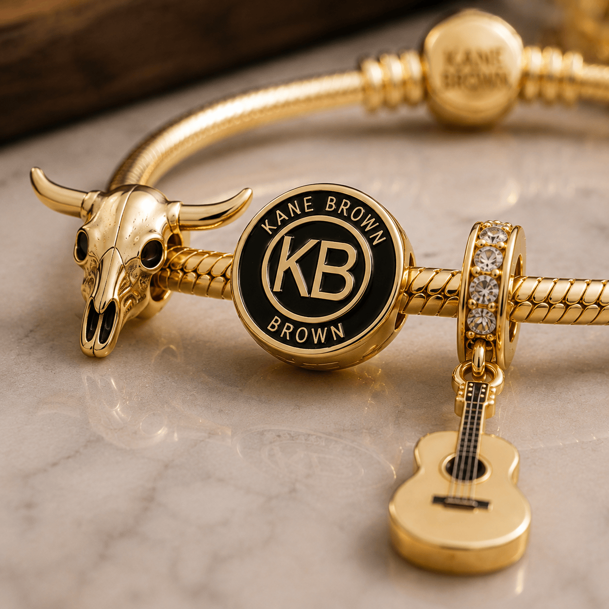 KBR Luxury 14K Gold Plated Layered Stackable Fashion Jewelry Charm Bracelet Set KBR Luxury 14K Gold Plated Layered Stackable Fashion Jewelry Charm Bracelet Set