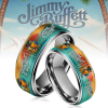 Jimmy Buffett Tribute Parrot Head Tropical Margaritaville Sunset Stainless Steel Ring