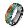 Jimmy Buffett Tribute Parrot Head Tropical Margaritaville Sunset Stainless Steel Ring
