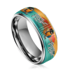 Jimmy Buffett Tribute Parrot Head Tropical Margaritaville Sunset Stainless Steel Ring