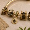 Jurassic World Gold Plated Dinosaur T-Rex Movie Fandom Charm Bracelet Set