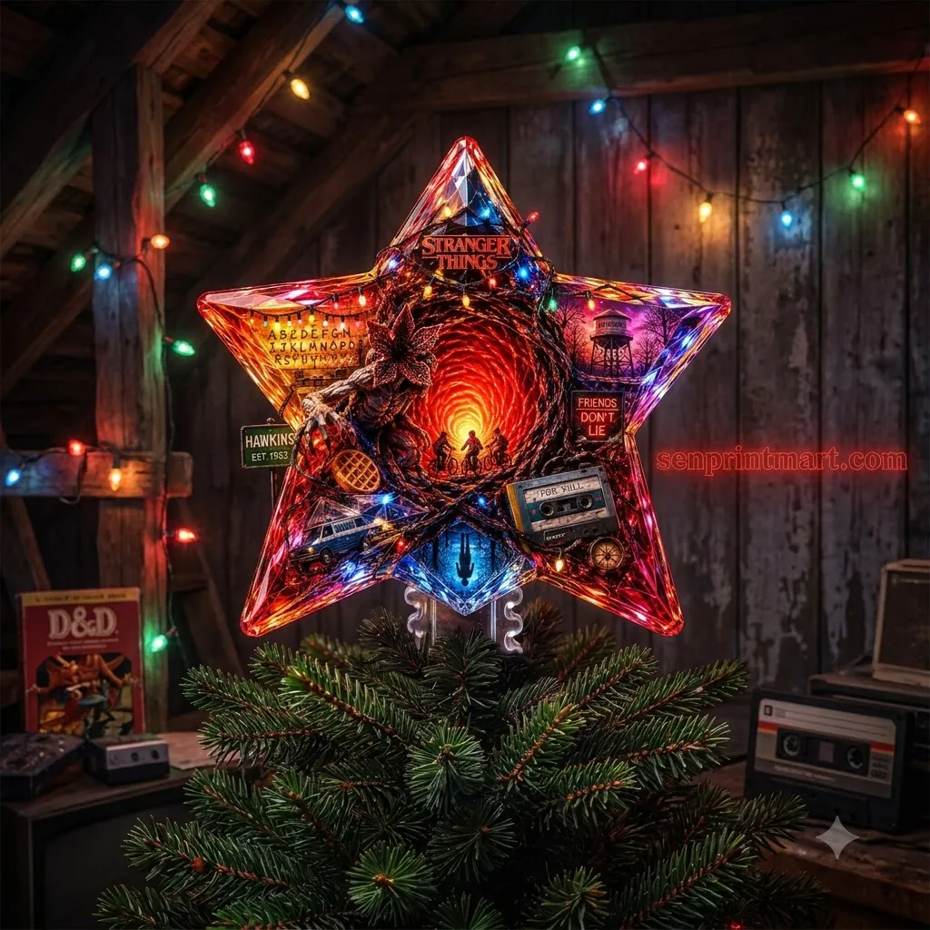 Stranger Things Friends Don’t Lie Light Up Christmas Tree Topper