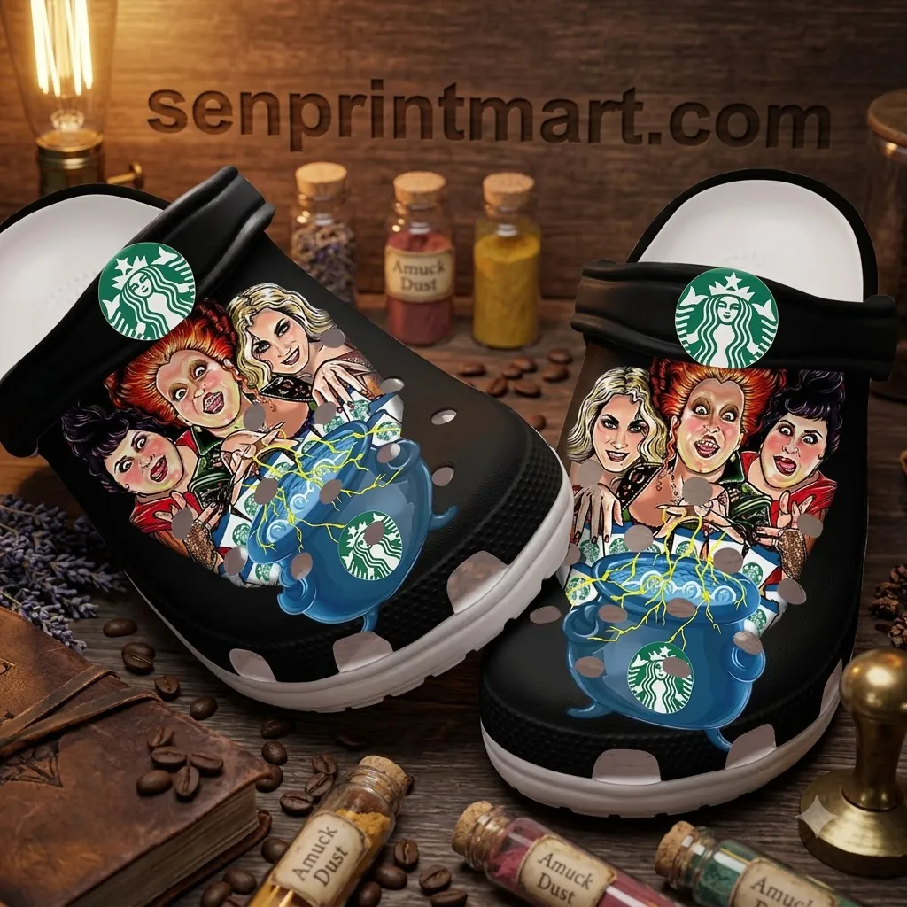 Hocus Pocus Sanderson Sisters Starbucks Coffee Halloween Clog Shoes