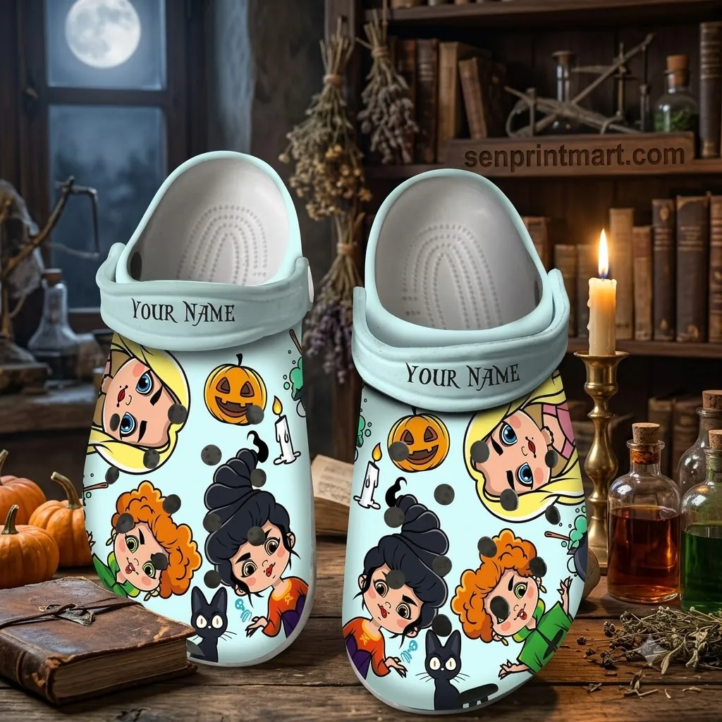 Personalized Sanderson Sisters Halloween Cartoon Clog Shoes