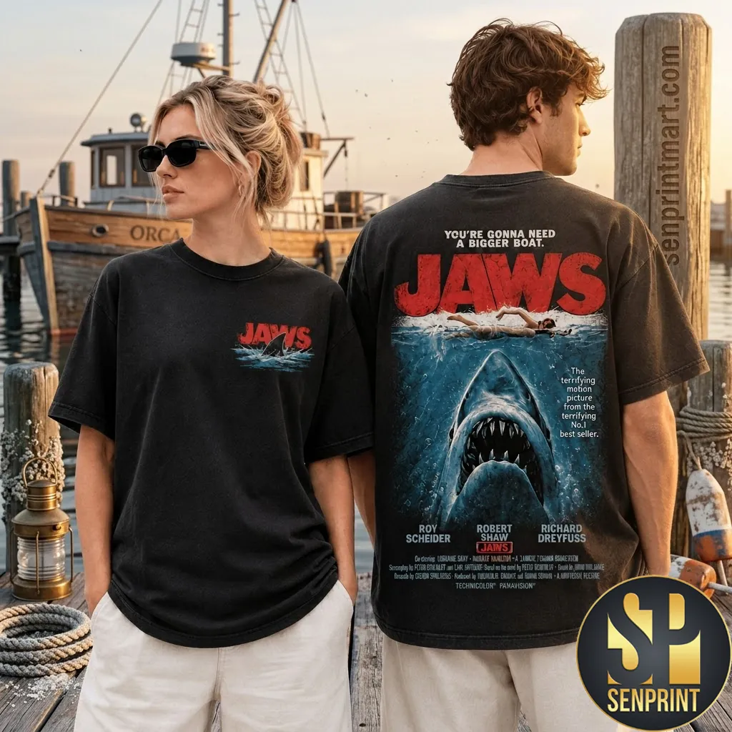Jaws You’re Gonna Need A Bigger Boat Vintage Movie Graphic T-Shirt