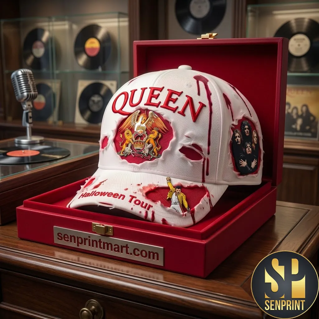 Queen Halloween Tour Bloody Ripped Rock Band Baseball Cap