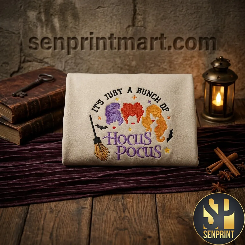 It’s Just A Bunch Of Hocus Pocus Embroidered Halloween Sweatshirt