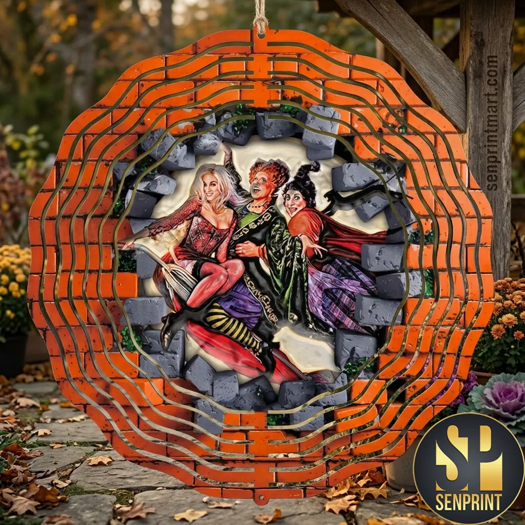 Hocus Pocus Sanderson Sisters 3D Halloween Outdoor Metal Wind Spinner