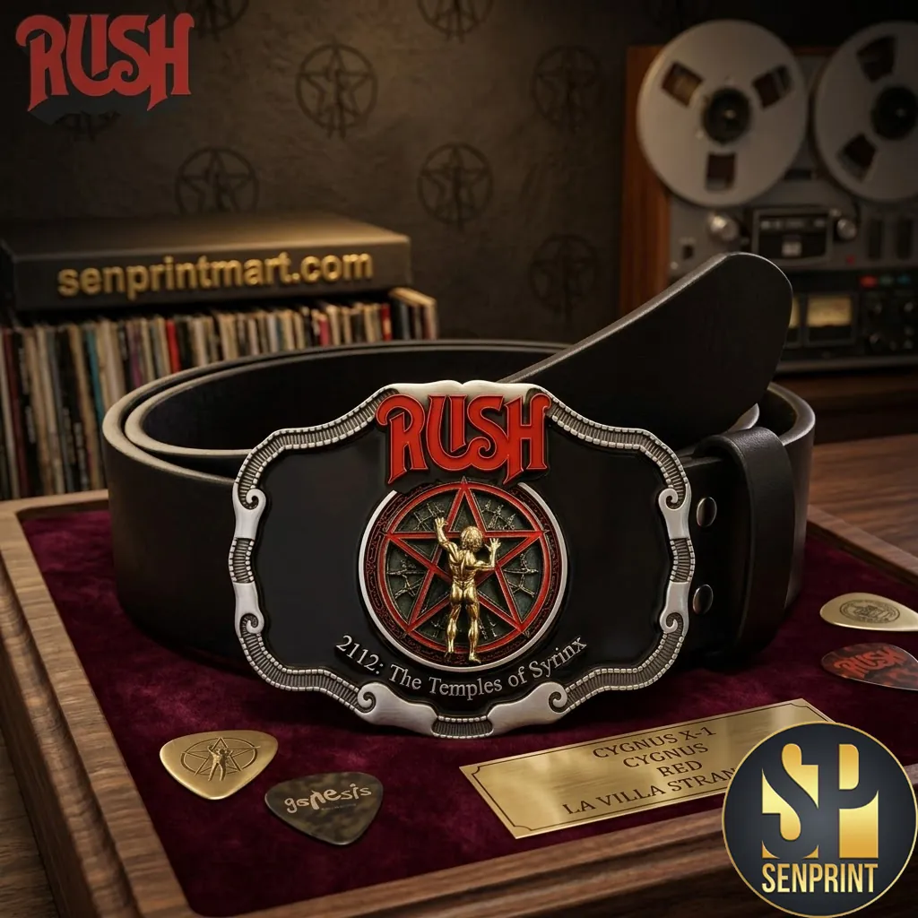 Rush 2112 The Temples of Syrinx Starman Premium Leather Belt