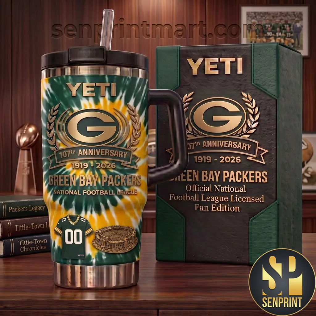 Green Bay Packers 107th Anniversary Tie-Dye Stainless Steel Handle Tumbler