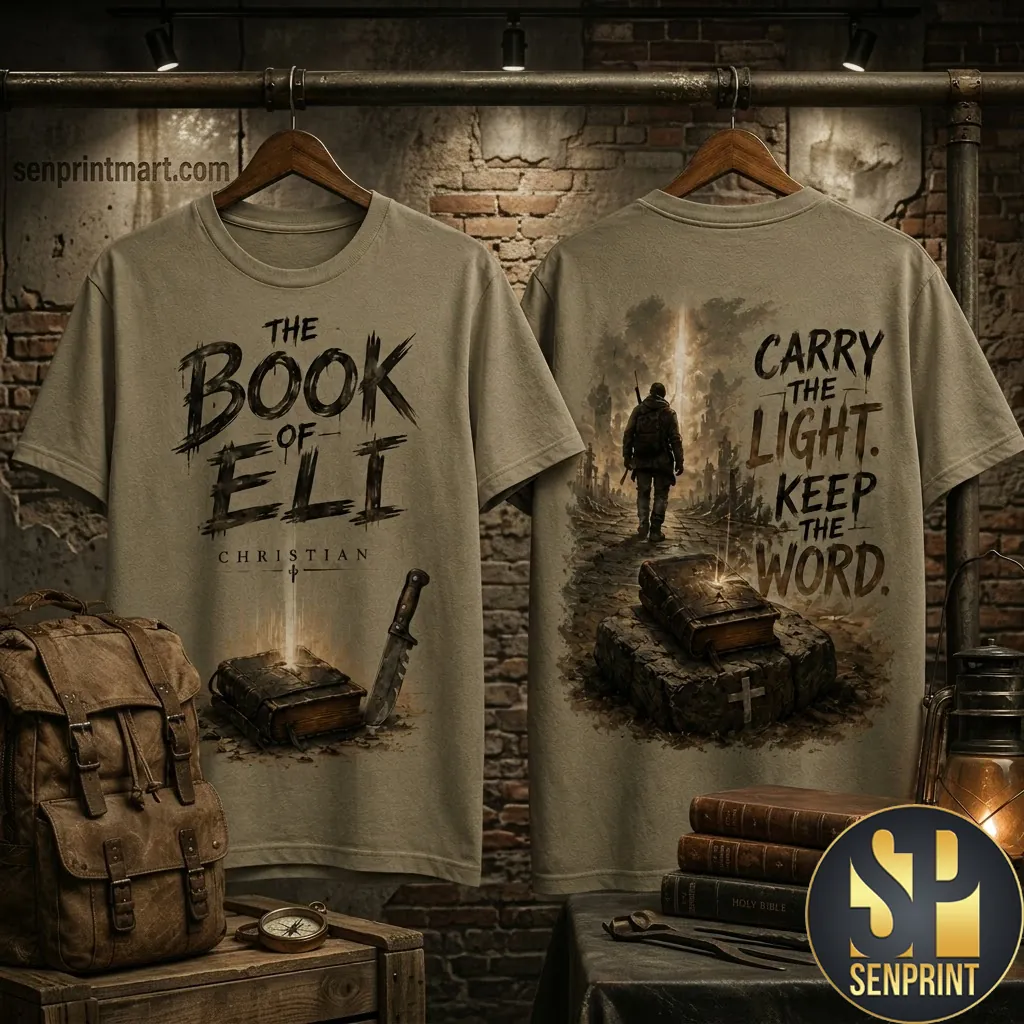 The Book of Eli Carry the Light Keep the Word Christian Graphic T-Shirt