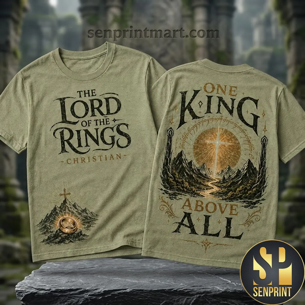 Lord of the Rings Christian One King Above All Vintage Graphic T-Shirt