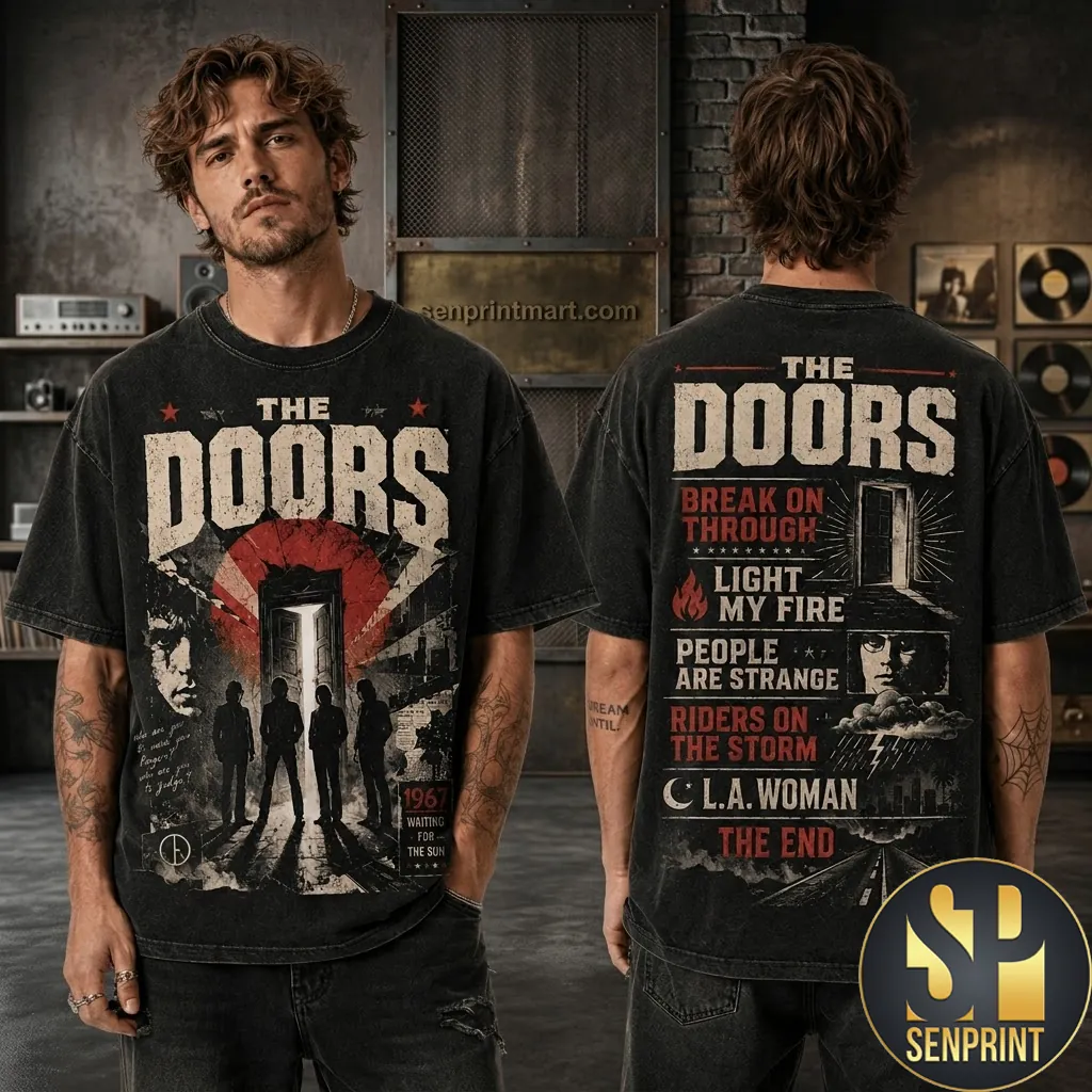 The Doors Break On Through Vintage Graphic Rock Band T-Shirt