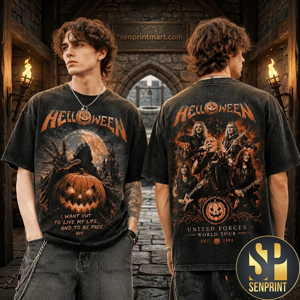 Helloween I Want Out Vintage Heavy Metal Graphic T-Shirt