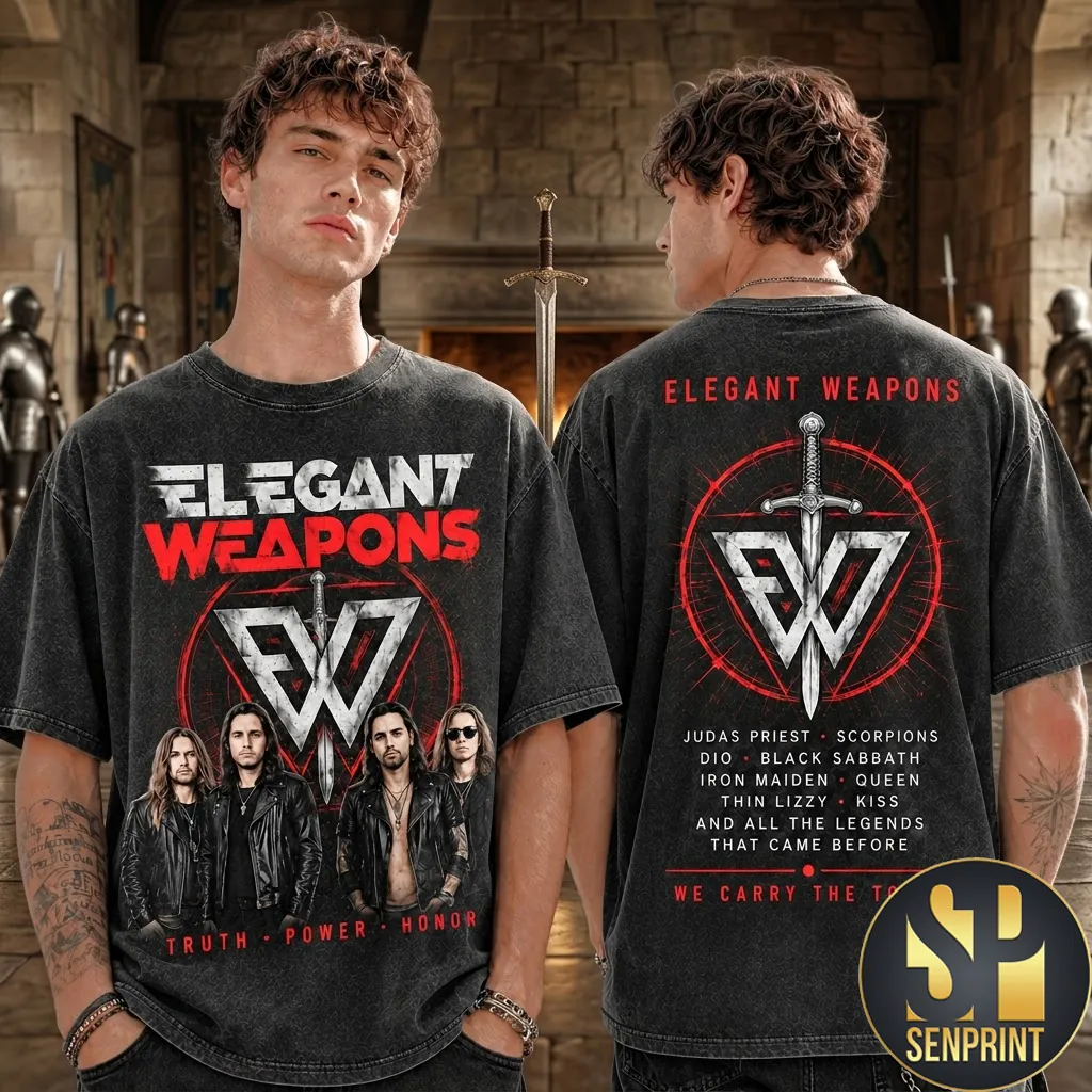Elegant Weapons Truth Power Honor Vintage Washed Graphic T-Shirt