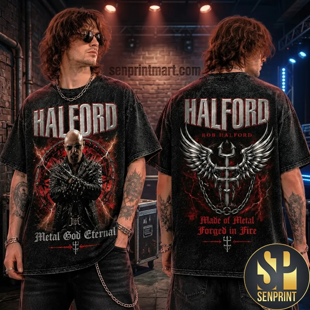 Halford Metal God Eternal Heavy Metal Vintage Graphic T-Shirt