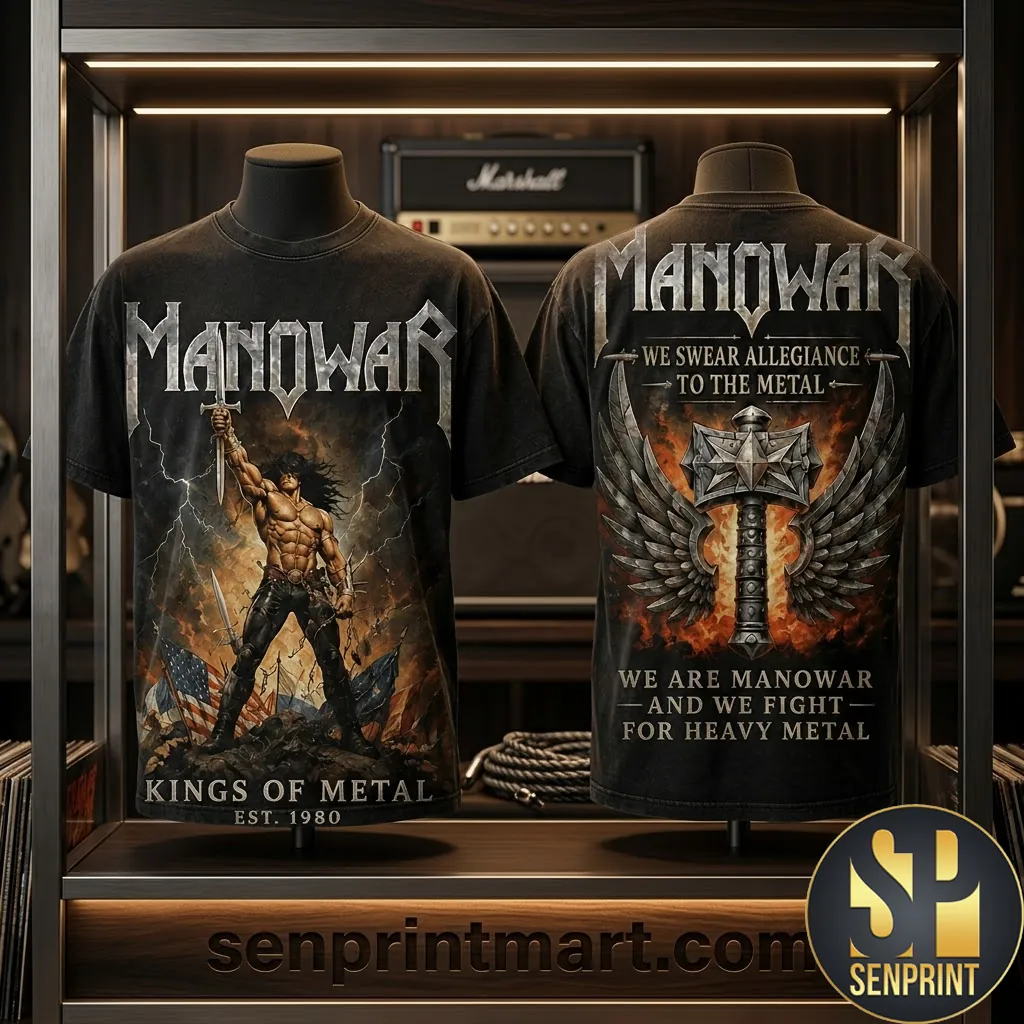 Manowar Kings of Metal Est 1980 Vintage Graphic T-Shirt