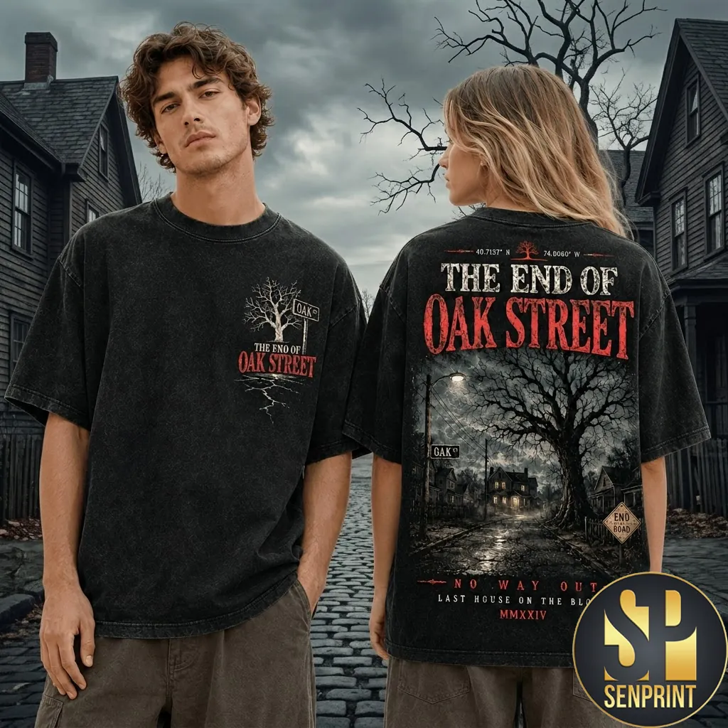 The End of Oak Street No Way Out Vintage Wash Horror Graphic T-Shirt