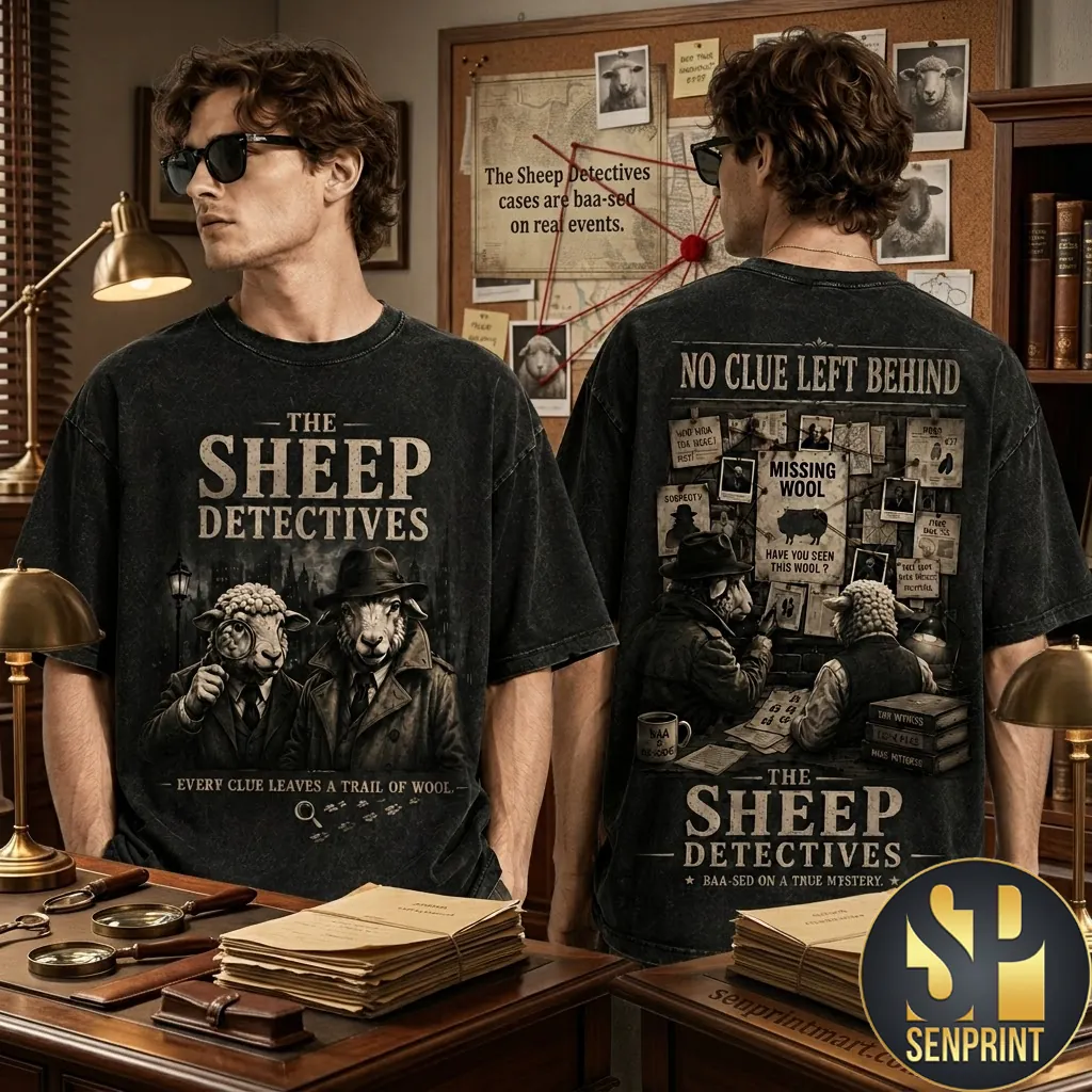 The Sheep Detectives No Clue Left Behind Funny Mystery Graphic T-Shirt