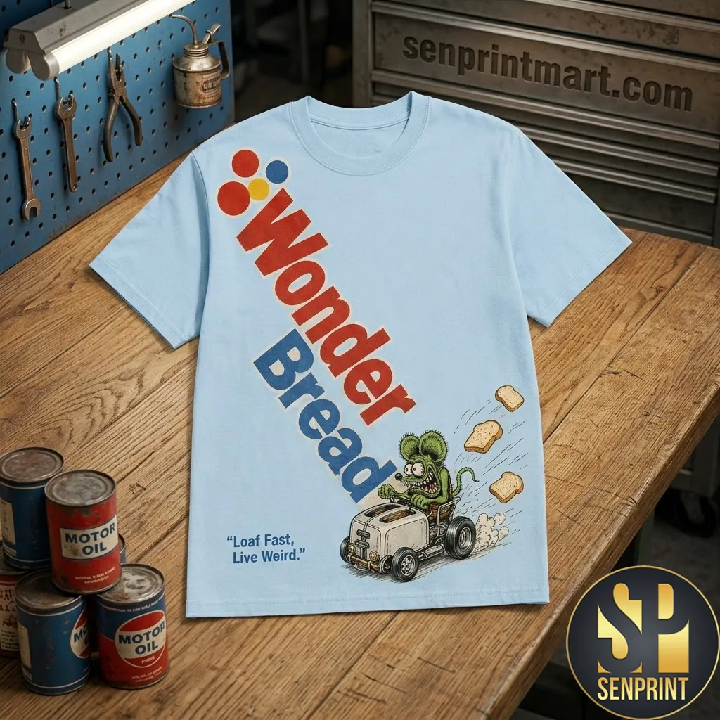 Wonder Bread Loaf Fast Live Weird Retro Rat Rod T-Shirt