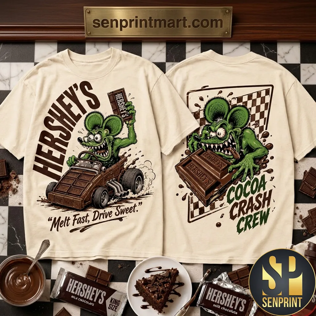 Hersheys Cocoa Crash Crew Melt Fast Drive Sweet Graphic T-Shirt