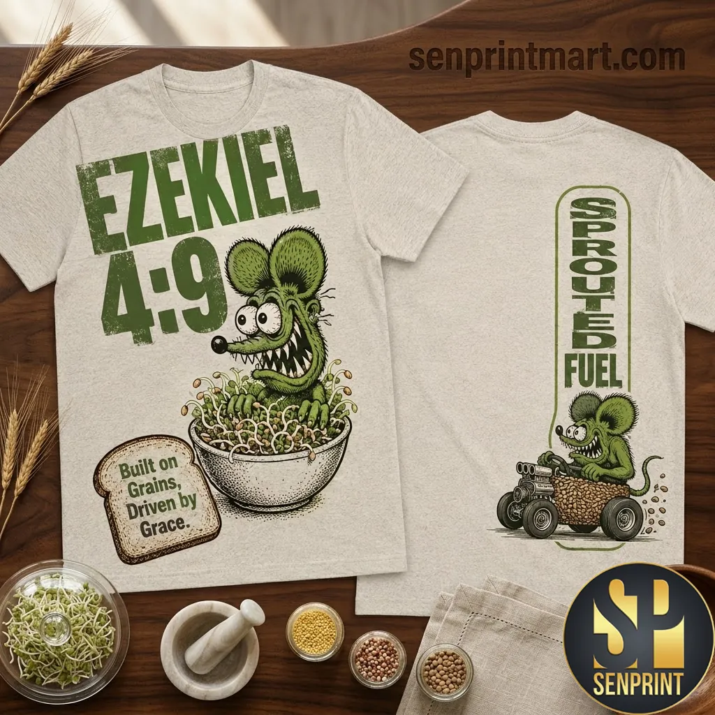 Ezekiel 4:9 Built on Grains Driven by Grace Vintage Graphic T-Shirt