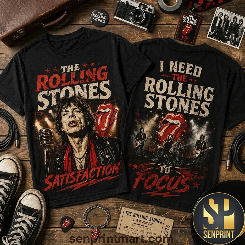 The Rolling Stones Satisfaction I Need To Focus Vintage Graphic T-Shirt