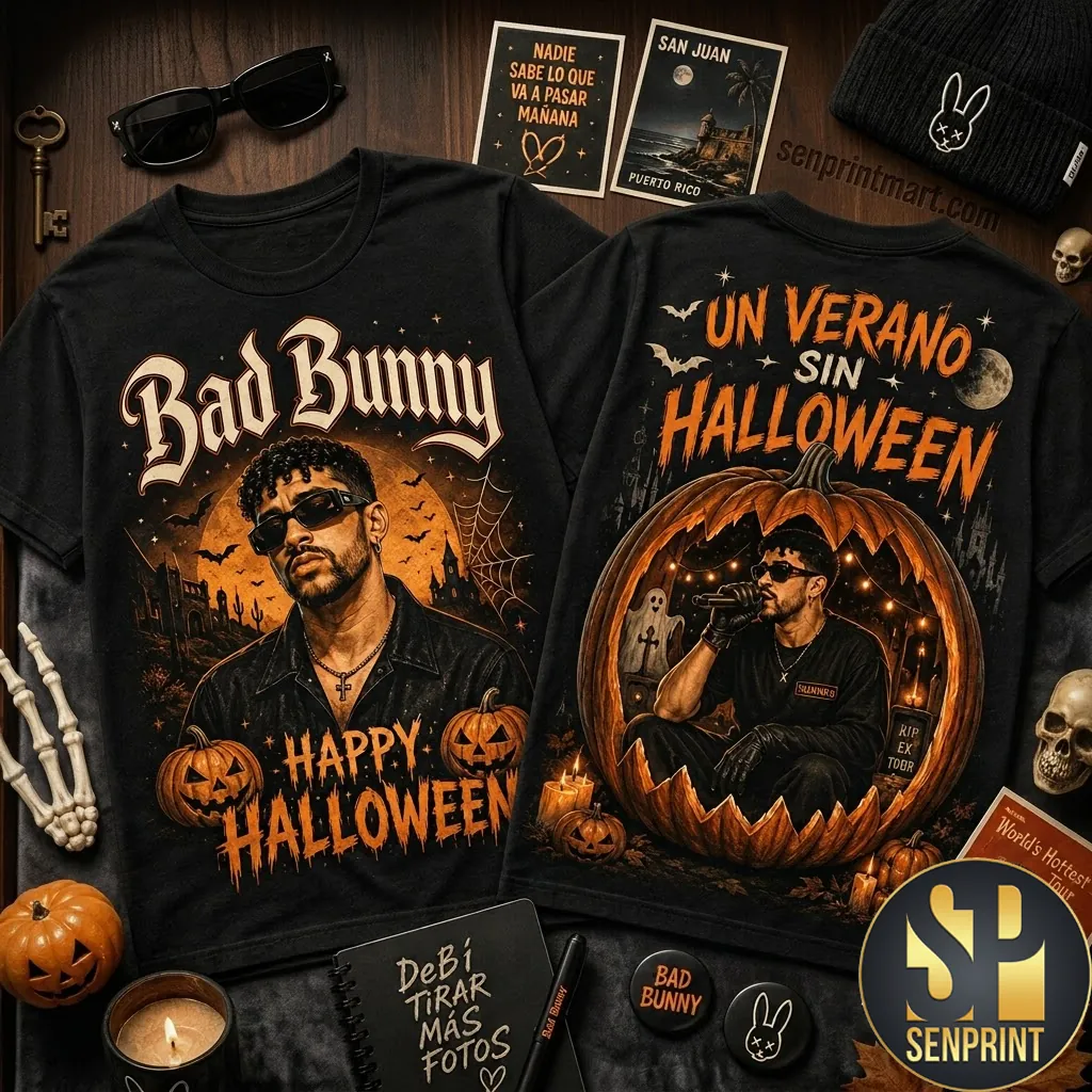 Bad Bunny Un Verano Sin Halloween Vintage Graphic T-Shirt