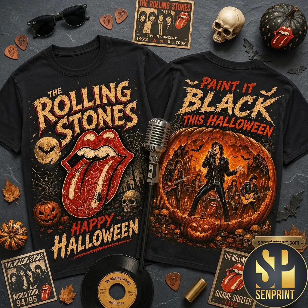 The Rolling Stones Happy Halloween Vintage Graphic Band T-Shirt