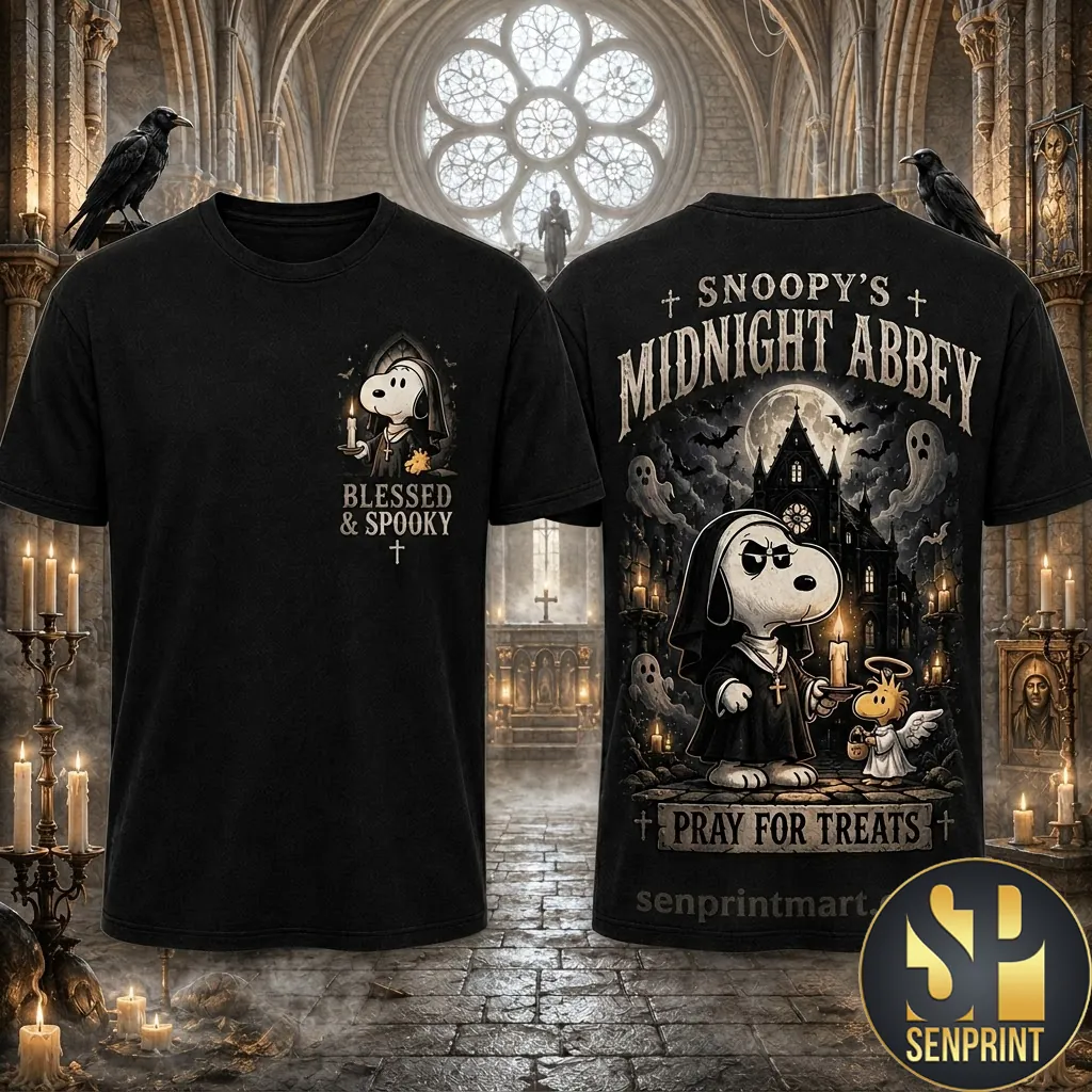 Snoopy’s Midnight Abbey Blessed And Spooky Halloween Graphic T-Shirt