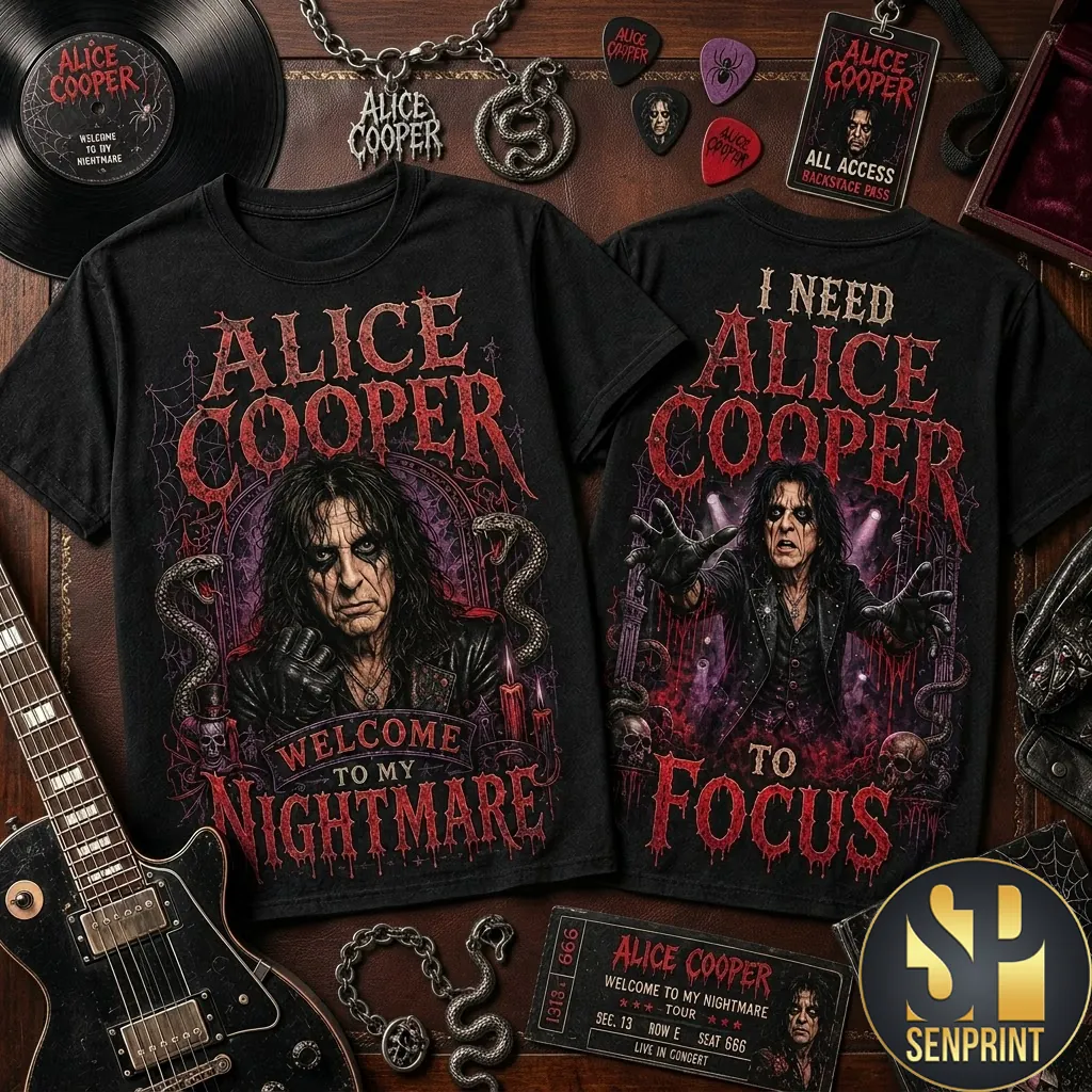 Alice Cooper Welcome to My Nightmare Vintage Graphic Rock T-Shirt