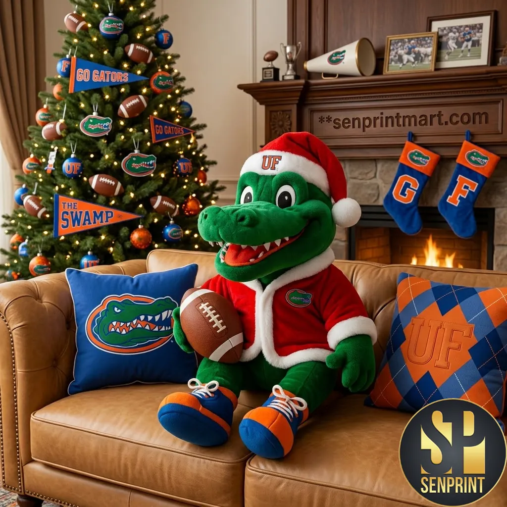 Florida Gators NCAA Logo Premium Blue Cozy Plush Pillow