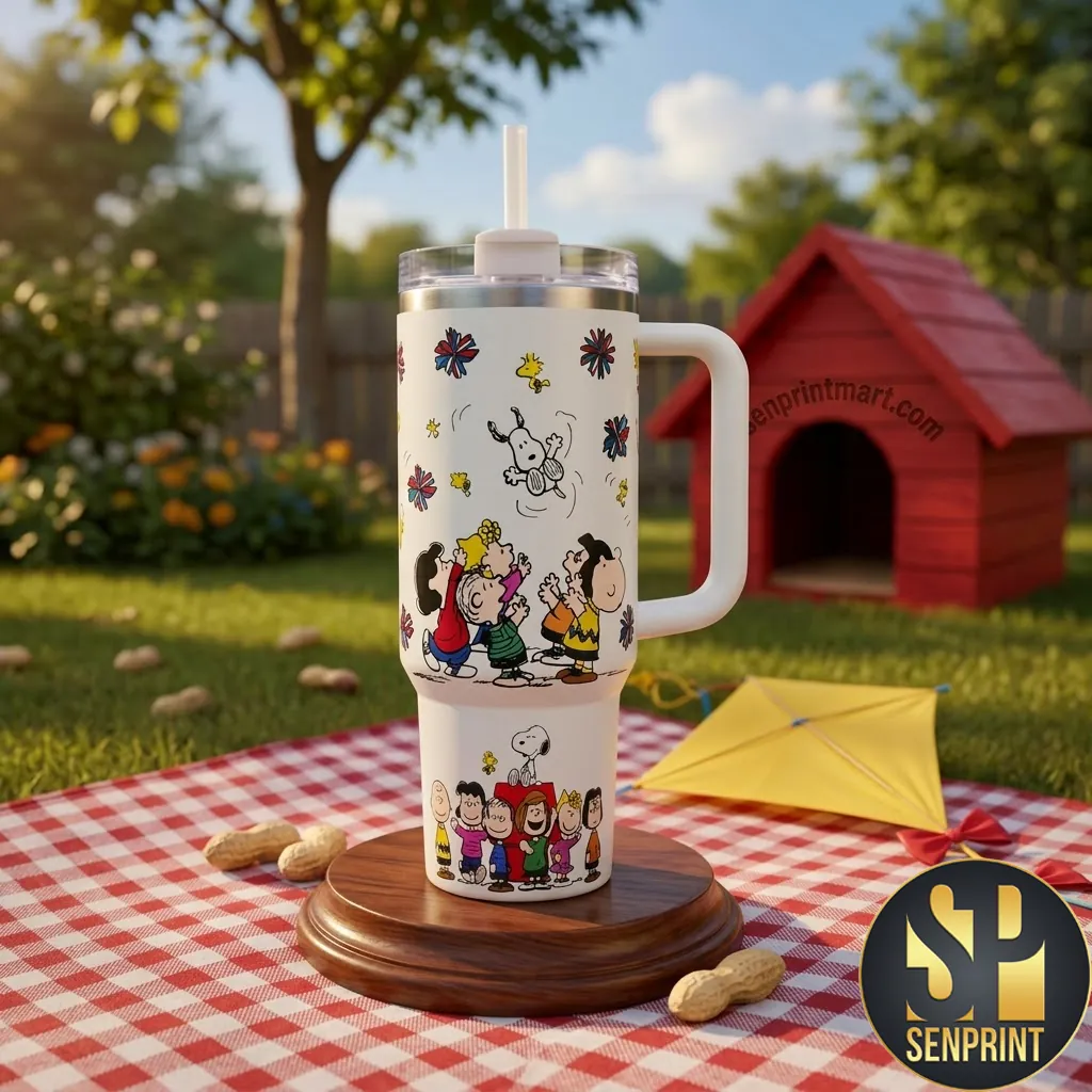Snoopy and Friends Cartoon Insulated Stainless Steel 40oz Tumbler