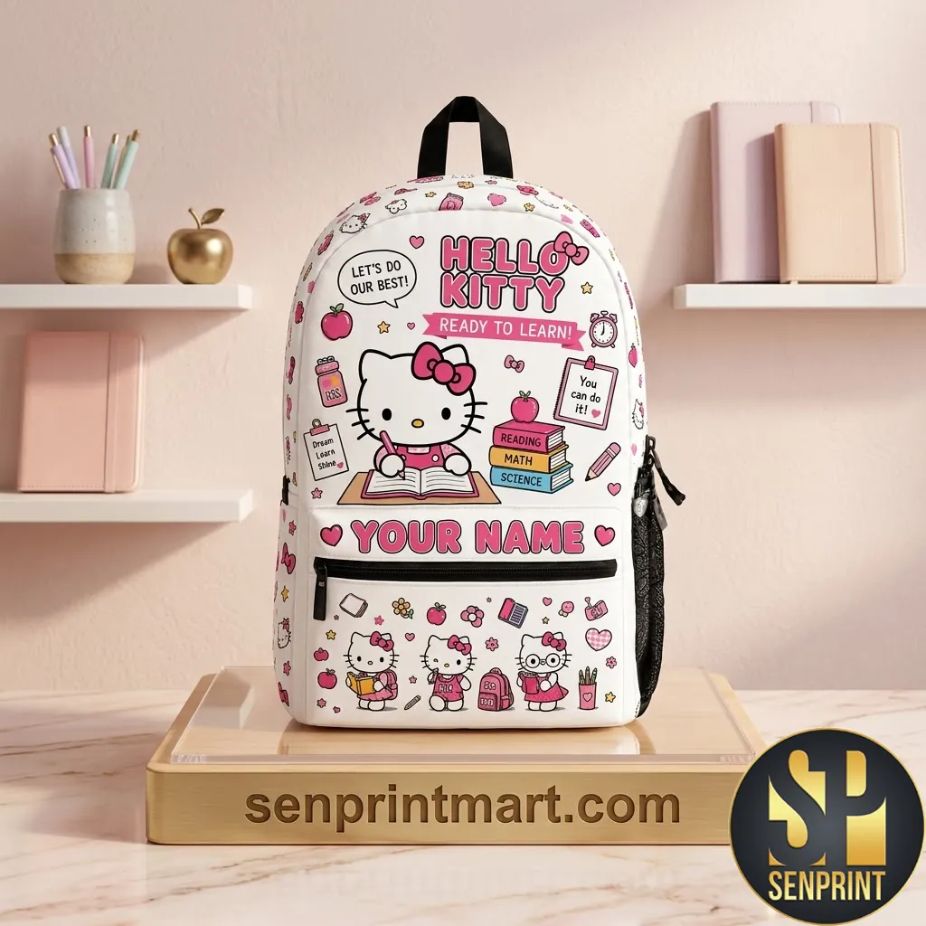 Personalized Hello Kitty Ready to Learn Pink School Backpack