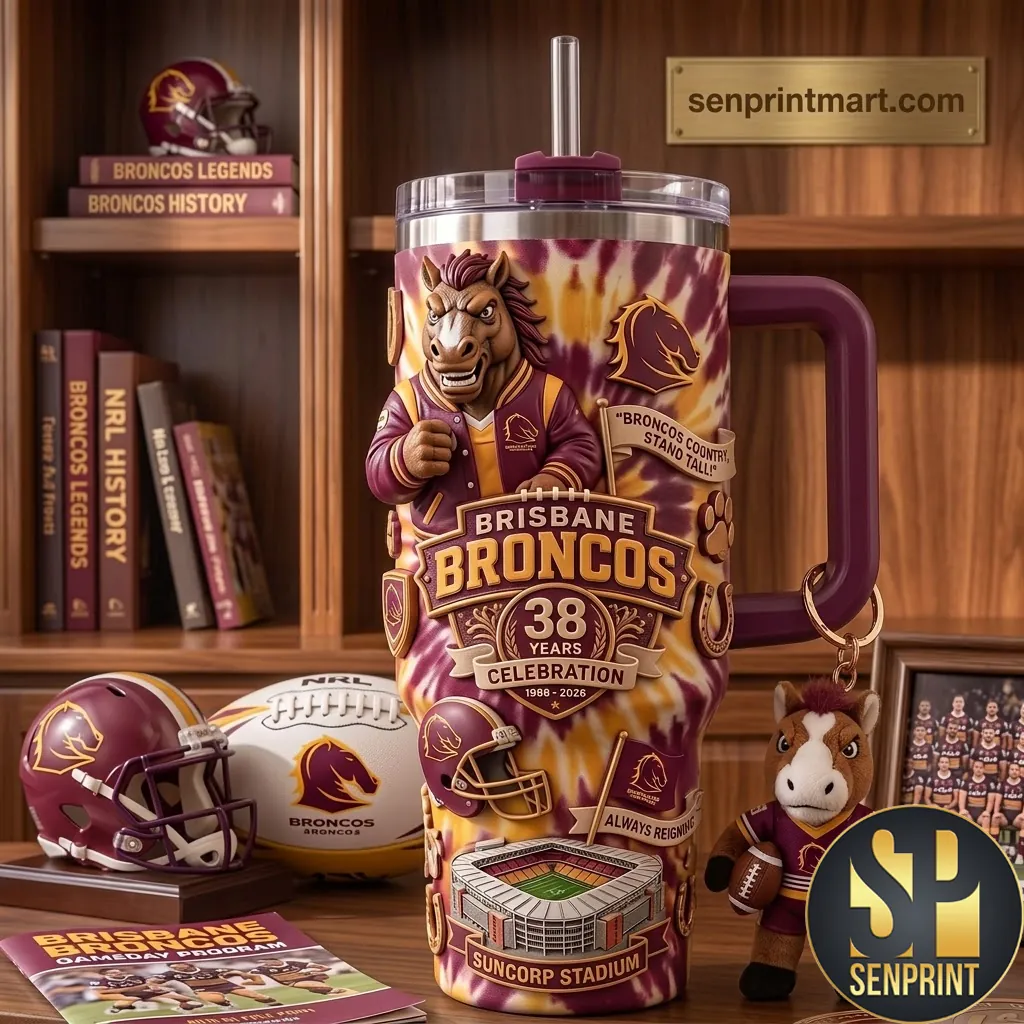 Brisbane Broncos 38 Years Celebration Commemorative Insulated Travel Tumbler