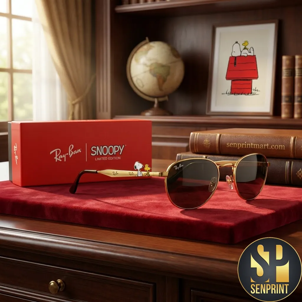 Ray-Ban Snoopy Limited Edition Gold Frame Unisex Sunglasses