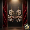 Las Vegas Raiders Raider Nation Crystal Helmet and Bow Dangle Earrings Las Vegas Raiders Raider Nation Crystal Helmet and Bow Dangle Earrings