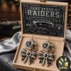 Atlanta Falcons Rise Up Crystal Helmet Bow Dangle Earrings