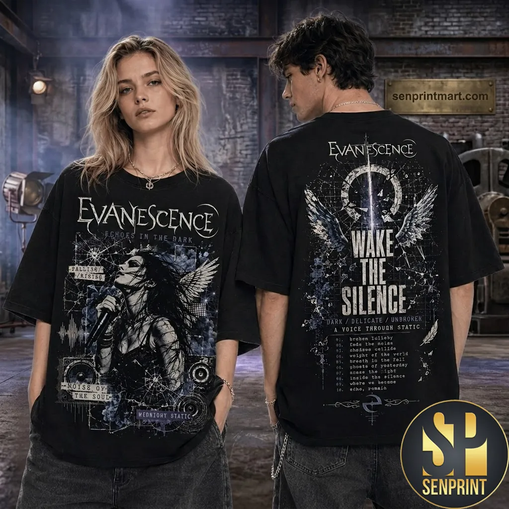 Evanescence Wake The Silence Gothic Rock Graphic T-Shirt
