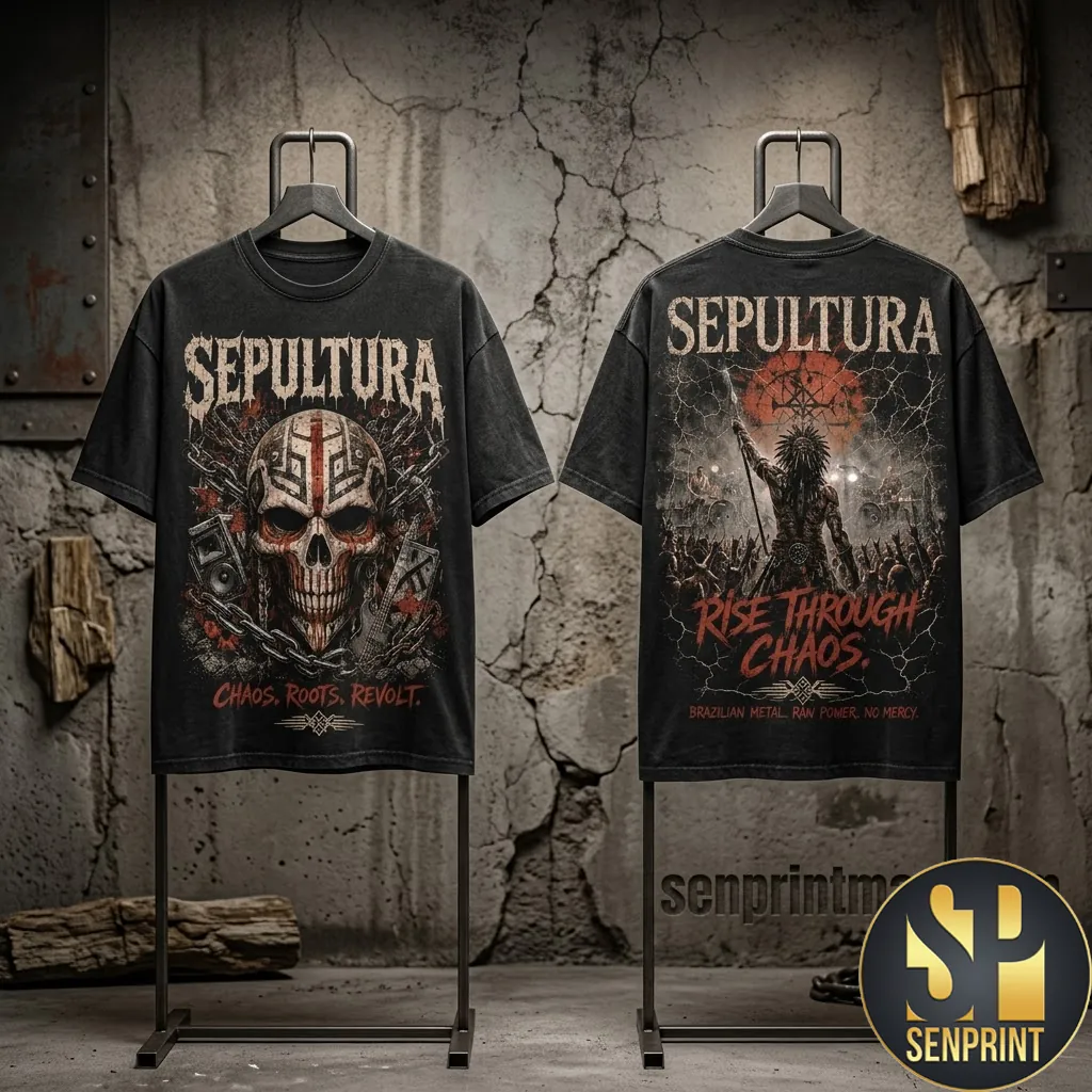 Sepultura Chaos Roots Revolt Vintage Heavy Metal Graphic T-Shirt