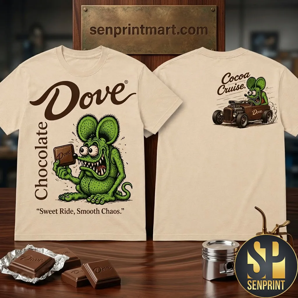 Dove Chocolate Sweet Ride Smooth Chaos Retro Hot Rod Graphic T-Shirt