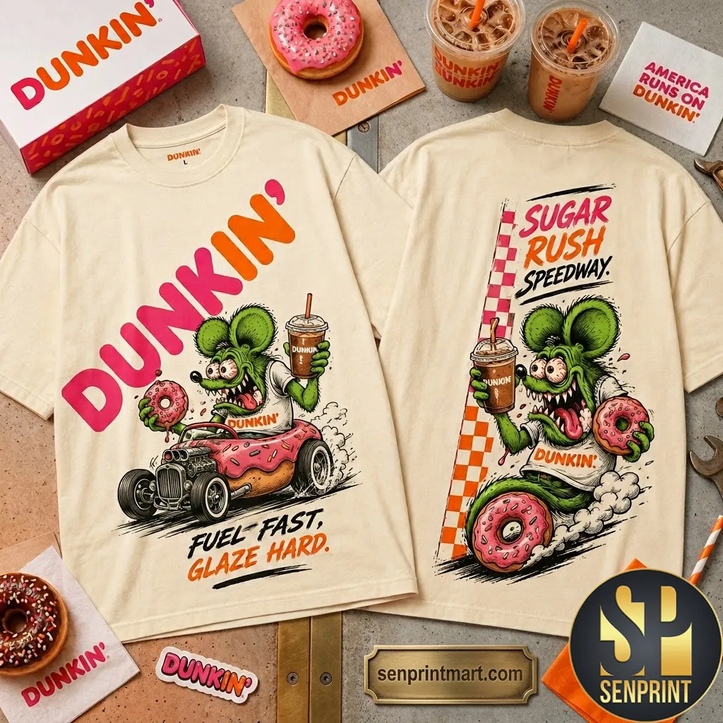 Dunkin Sugar Rush Speedway Fuel Fast Glaze Hard Graphic T-Shirt