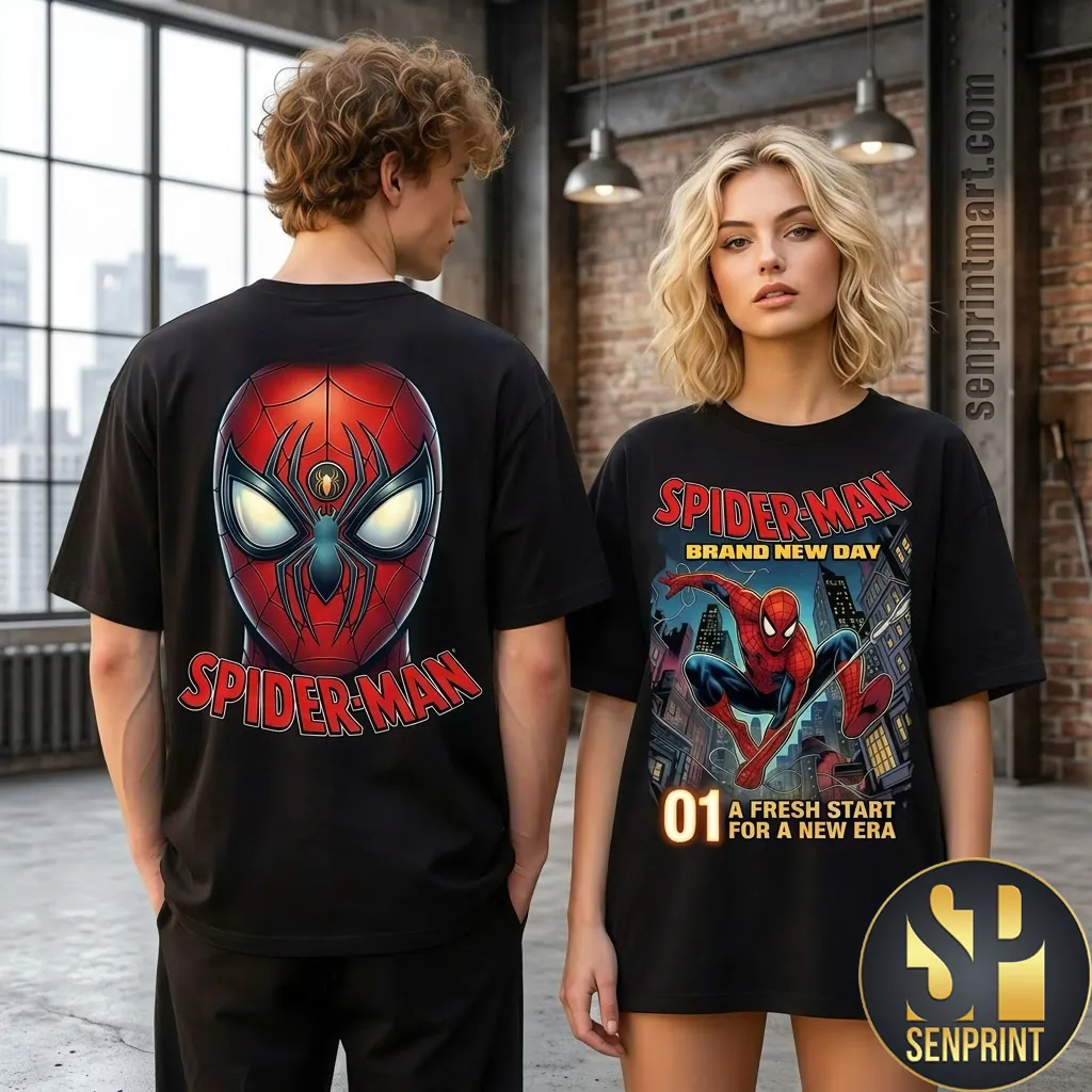 Spider-Man Brand New Day Vintage Comic Double-Sided Graphic T-Shirt