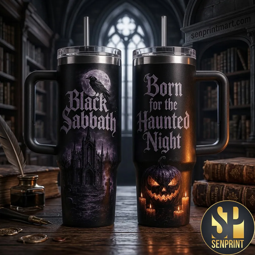 Black Sabbath Born for the Haunted Night Gothic Travel Tumbler
