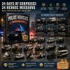 Police Vehicles 24-Day Christmas Countdown Holiday Acrylic Ornaments Advent Calendar