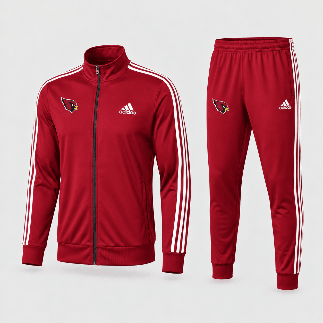 Arizona Cardinals NFL Premium Athletic Fleece Fan Gear Tracksuit Jacket and Jogger Set